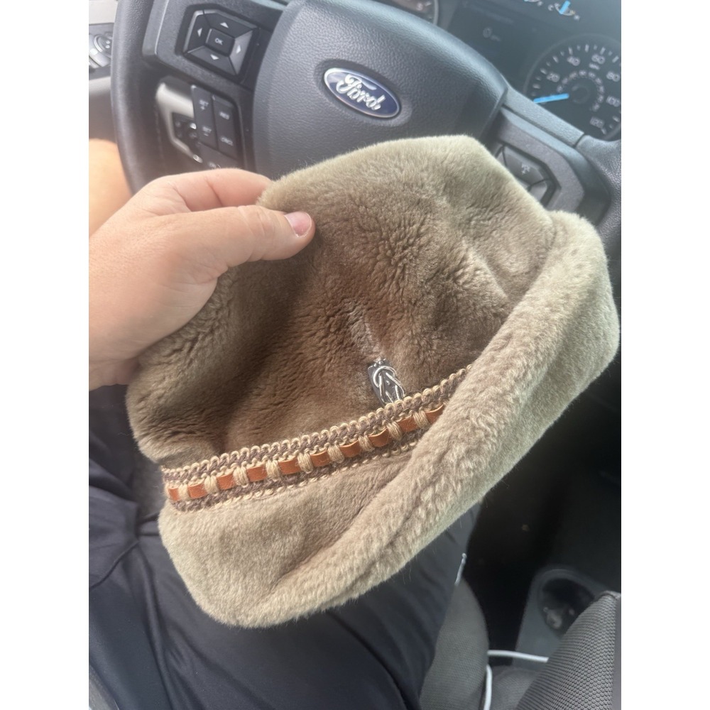 Vintage‎ Stetson Shearling Trapper Hat Ear Flap Winter Fur Cap Brown Men's